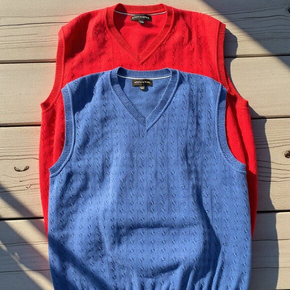 Bundle of 2 Tommy Hilfiger Golf Men's Sweater Vest Red and Blue XXL - Picture 1 of 3